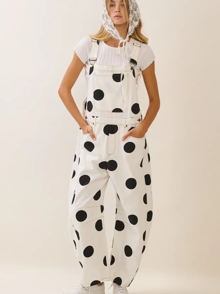 Dot Your Type Polka Dot Denim Overalls| VIP Pre-Order