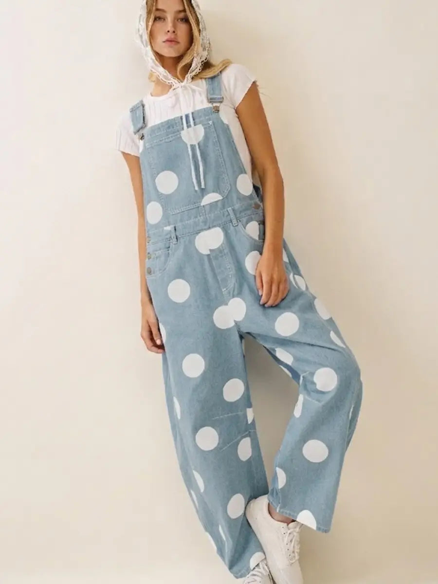 Dot Your Type Polka Dot Denim Overalls| VIP Pre-Order