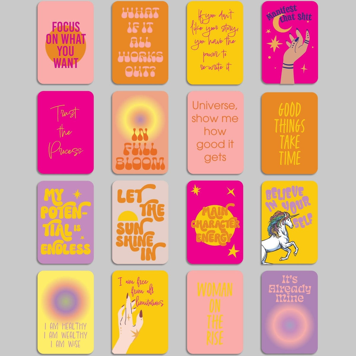 Positivity and Manifestation Affirmation Cards, Deck of 16 - Poppy & Vine