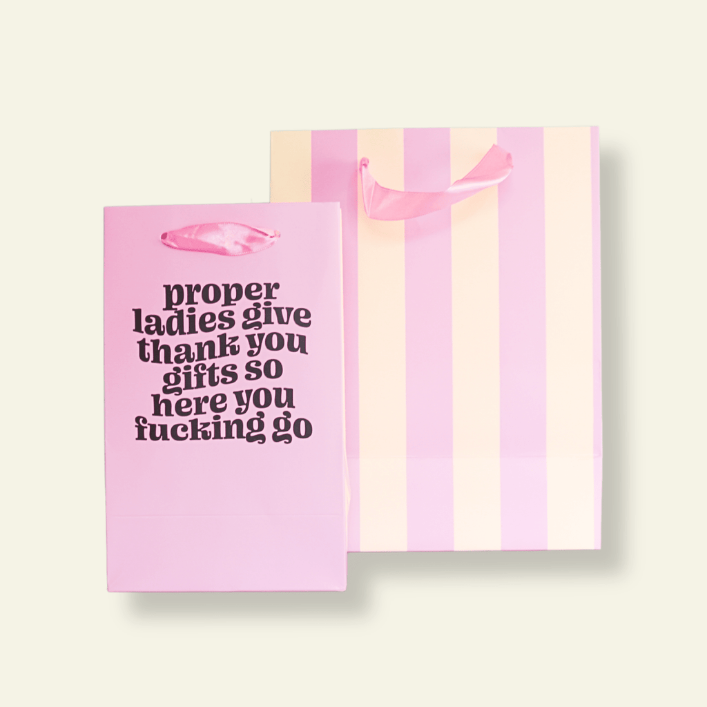Proper Ladies Say Thanks - Gift Bag, Funny Gift Bag, Gift Wrap - Poppy & Vine