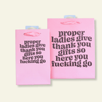Proper Ladies Say Thanks - Gift Bag, Funny Gift Bag, Gift Wrap - Poppy & Vine