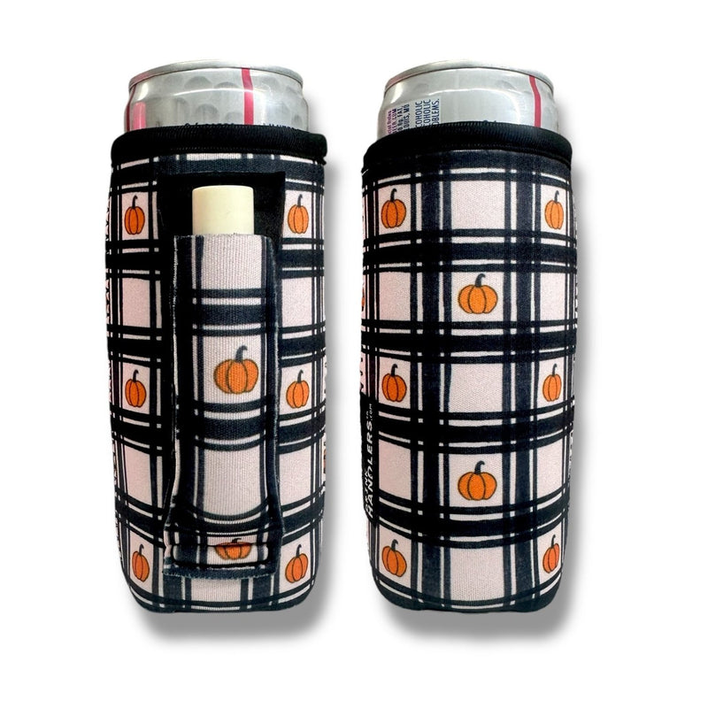Pumpkin Gingham 12-16oz Slim Can Handler™ - Poppy & Vine