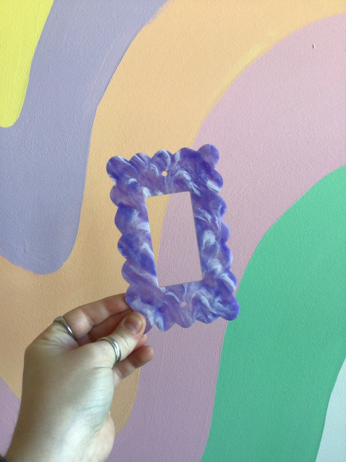 Purple and White Marbled Outlet Covers - Poppy & Vine