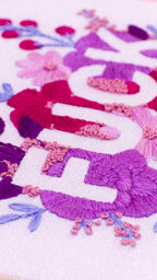 Purple Negative Space FUCK Embroidery Kit - Beginner Friendly - Poppy & Vine