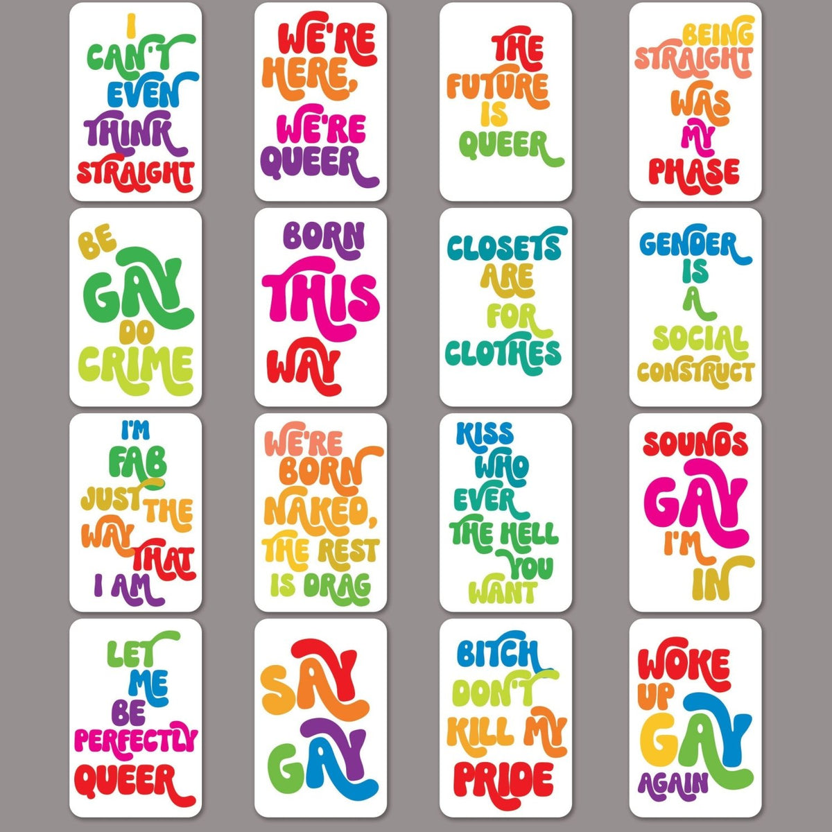 Queer Affirmation Cards, Deck of 16 - Poppy & Vine