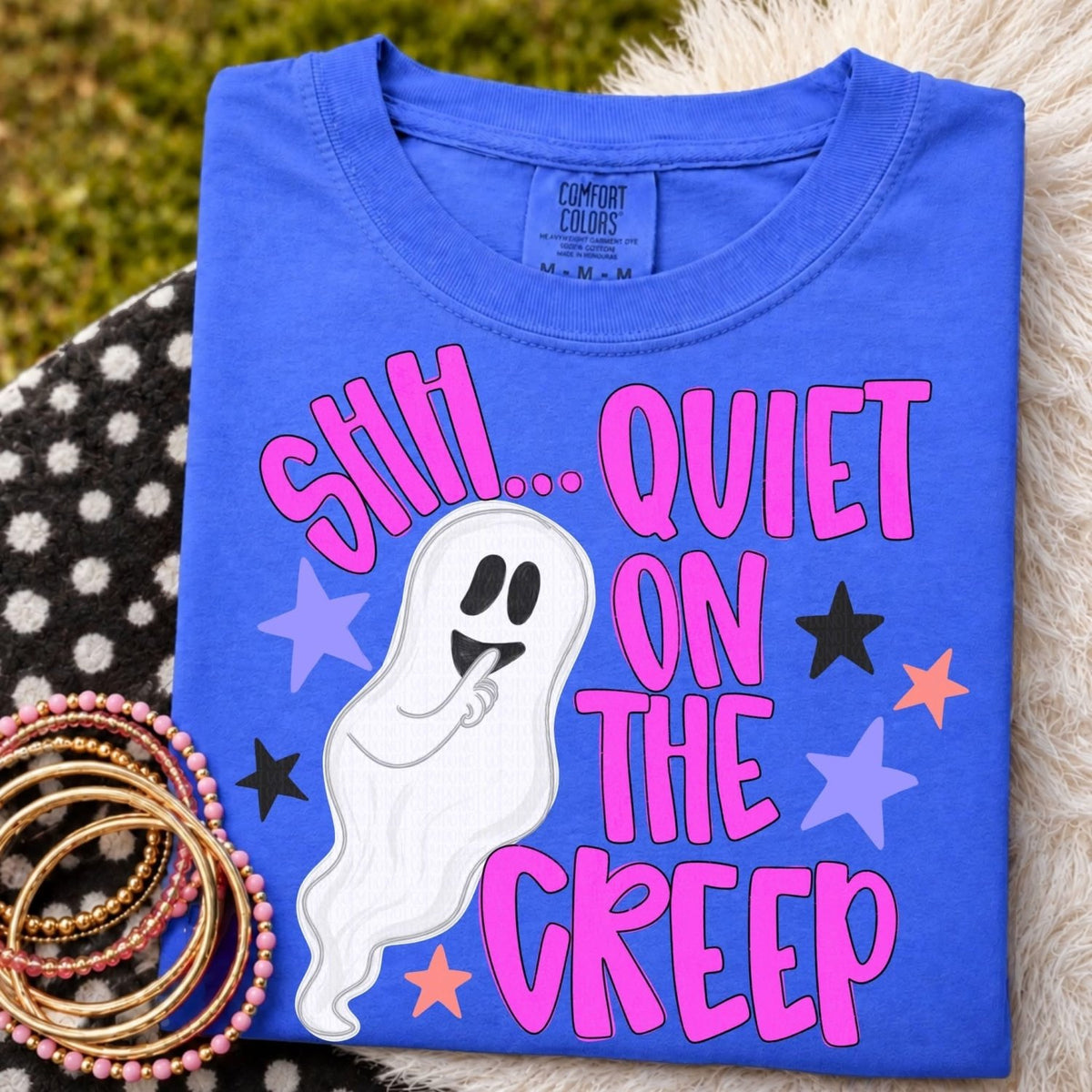 Quiet on the Creep Ghost Graphic Tee | Funny Halloween Shirt | Spooky Season Tee - Poppy & Vine