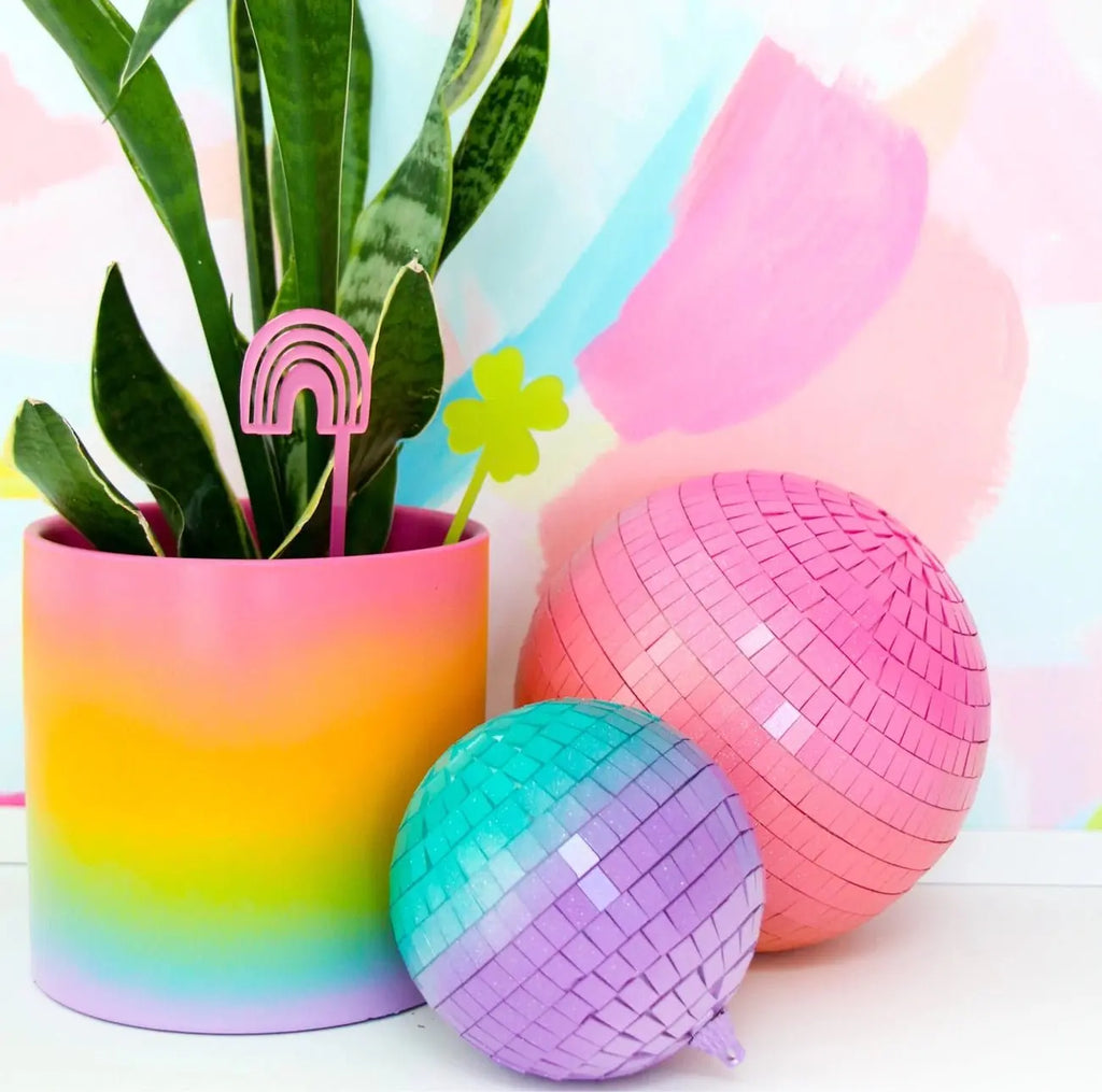 Rainbow Gradient 6" Cement Planter - Poppy & Vine