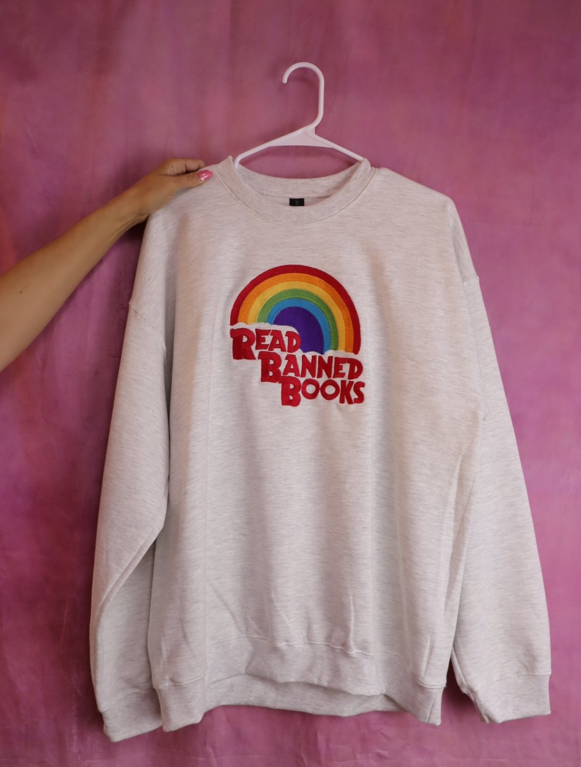 “Read Banned Books” Rainbow Embroidered Shirt - Poppy & Vine