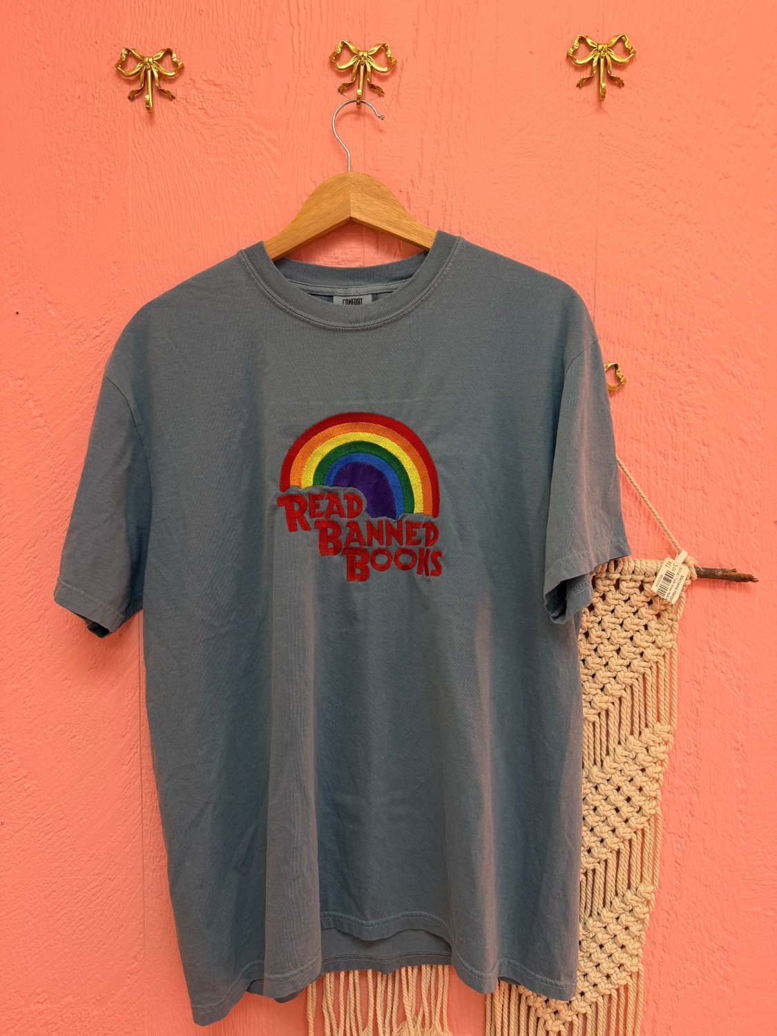 “Read Banned Books” Rainbow Embroidered Shirt - Poppy & Vine