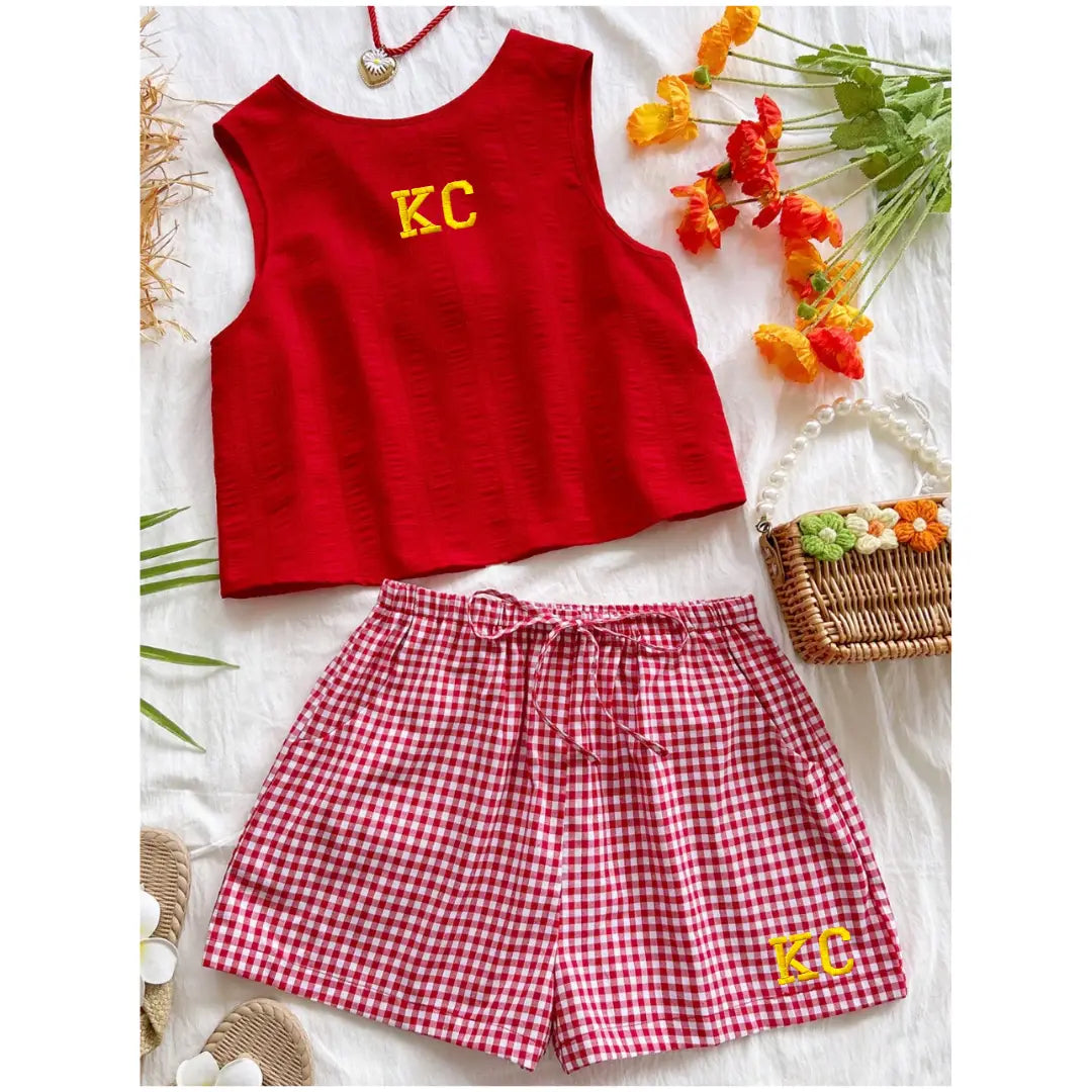 KC Picnic Club Embroidered Gingham Set | VIP Preorder