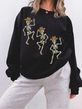 Retro Dancing Skeletons Western Graphic Crewneck Sweatshirt - Poppy & Vine