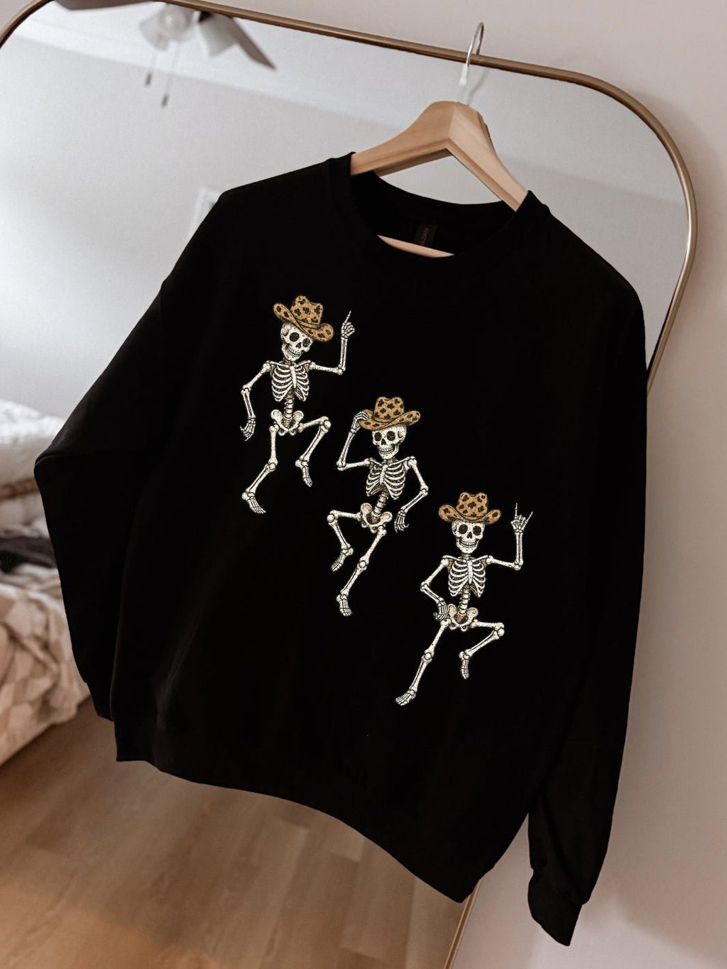 Retro Dancing Skeletons Western Graphic Crewneck Sweatshirt - Poppy & Vine