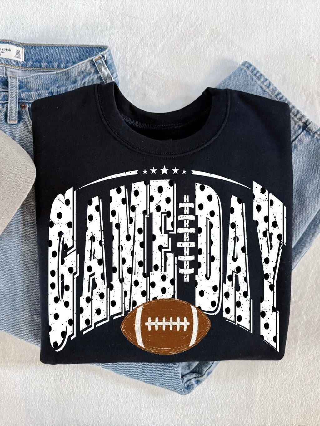 Retro Dots Game Day Graphic Crewneck Sweatshirt - Poppy & Vine