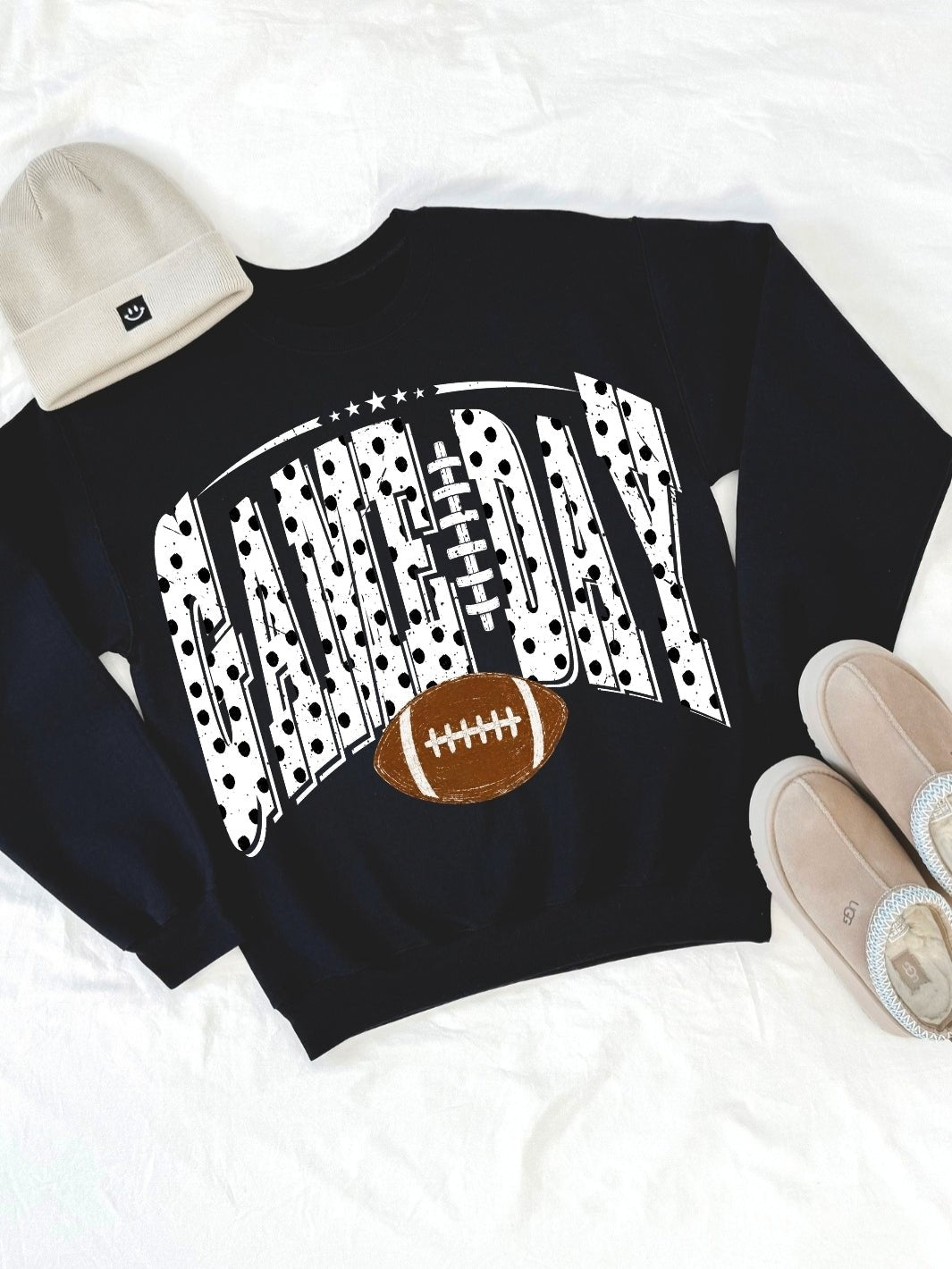 Retro Dots Game Day Graphic Crewneck Sweatshirt - Poppy & Vine