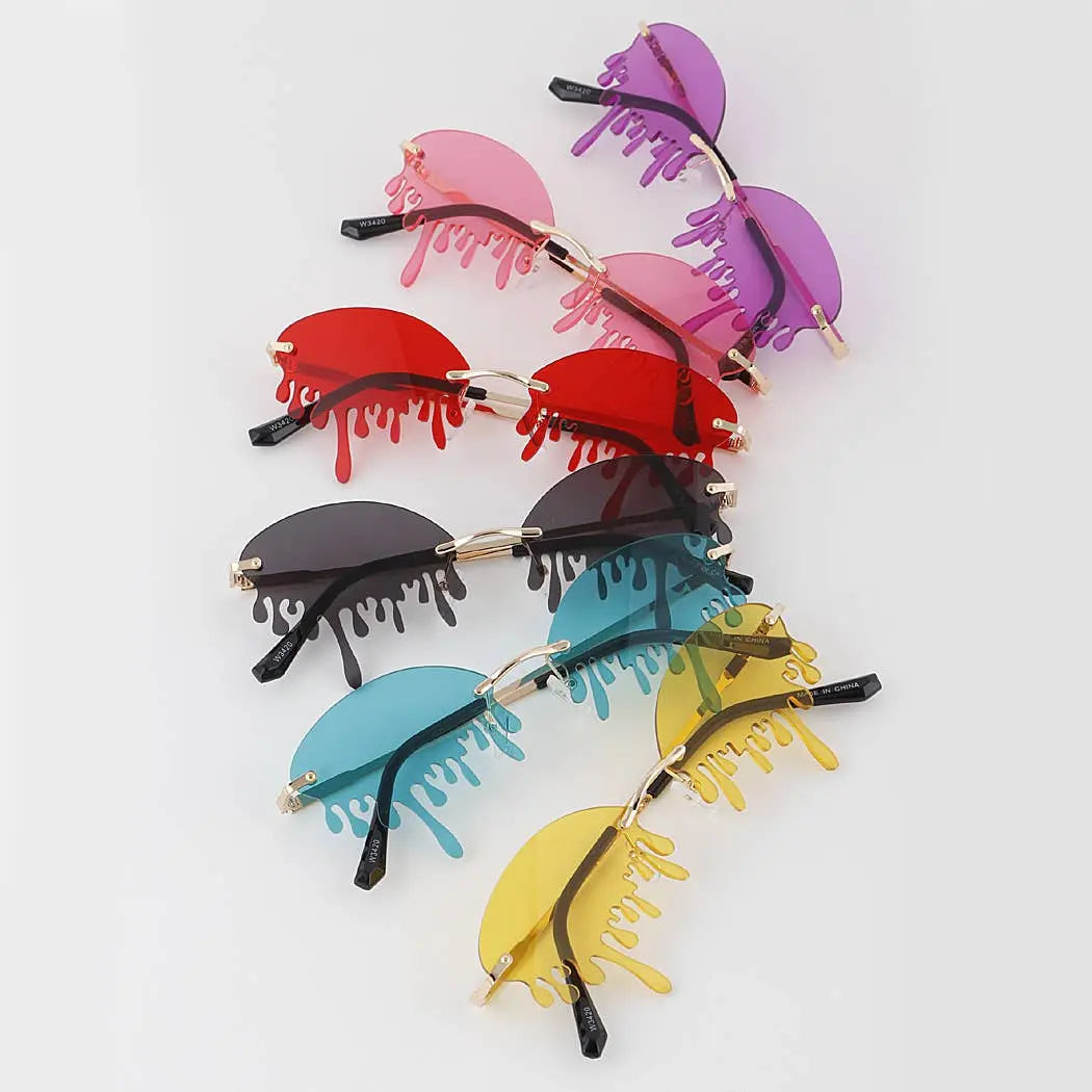 Retro Dripping Paint Oval Sunglasses - Poppy & Vine
