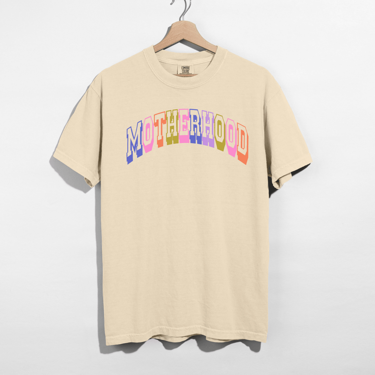 Retro Motherhood Graphic Tee | Colorful Collegiate Mom Shirt - Poppy & Vine