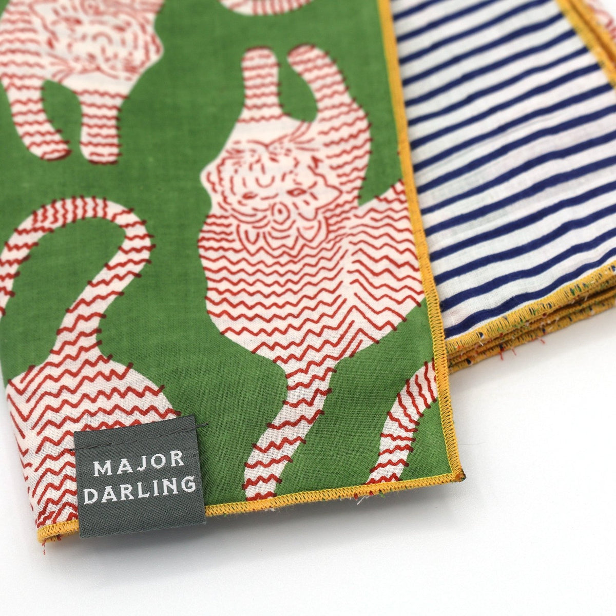 reversible bandana / green tigers + stripes - Poppy & Vine