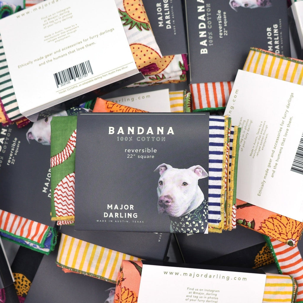 reversible bandana / pink tigers + stripes - Poppy & Vine