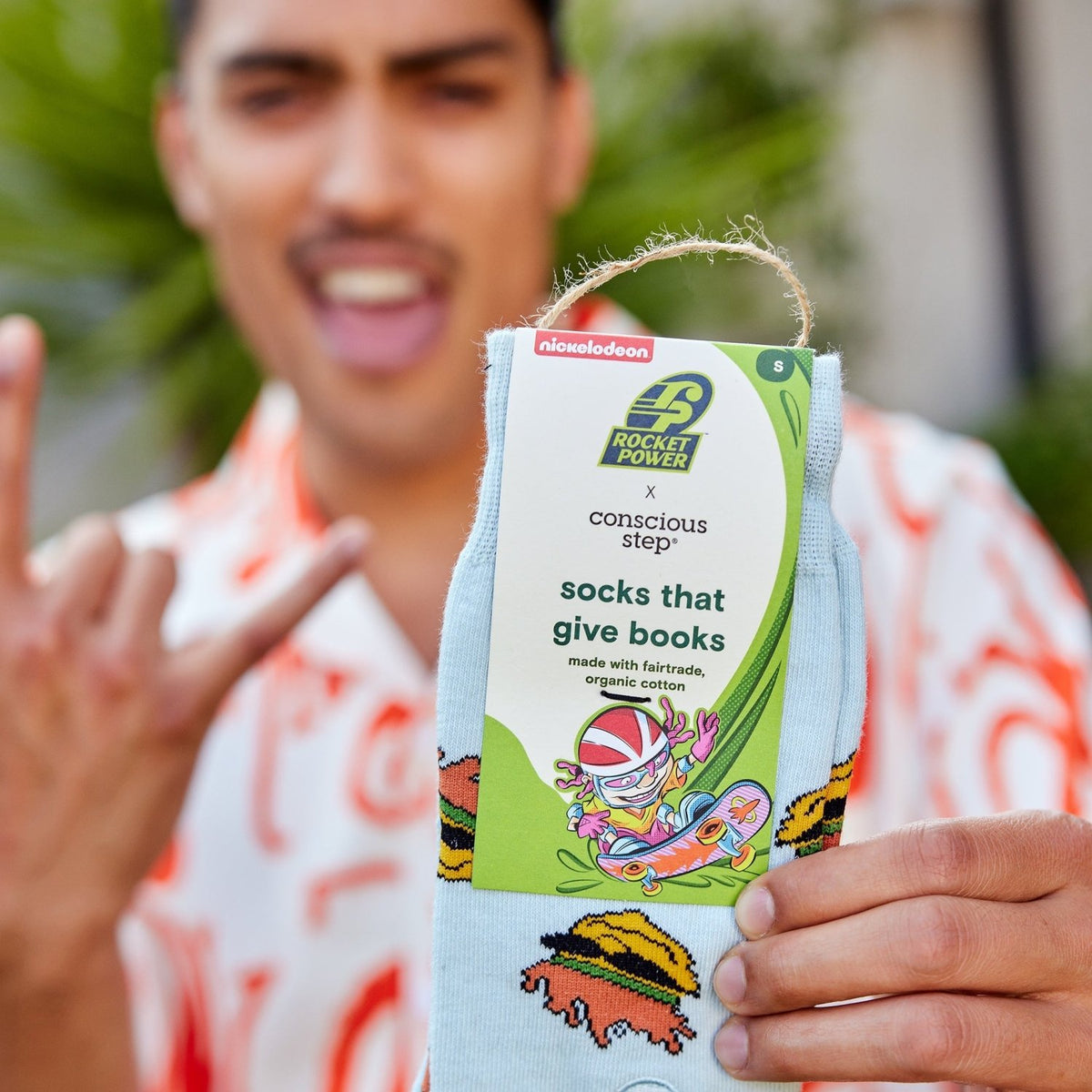 Rocket Power Socks that Give Books - Poppy & Vine