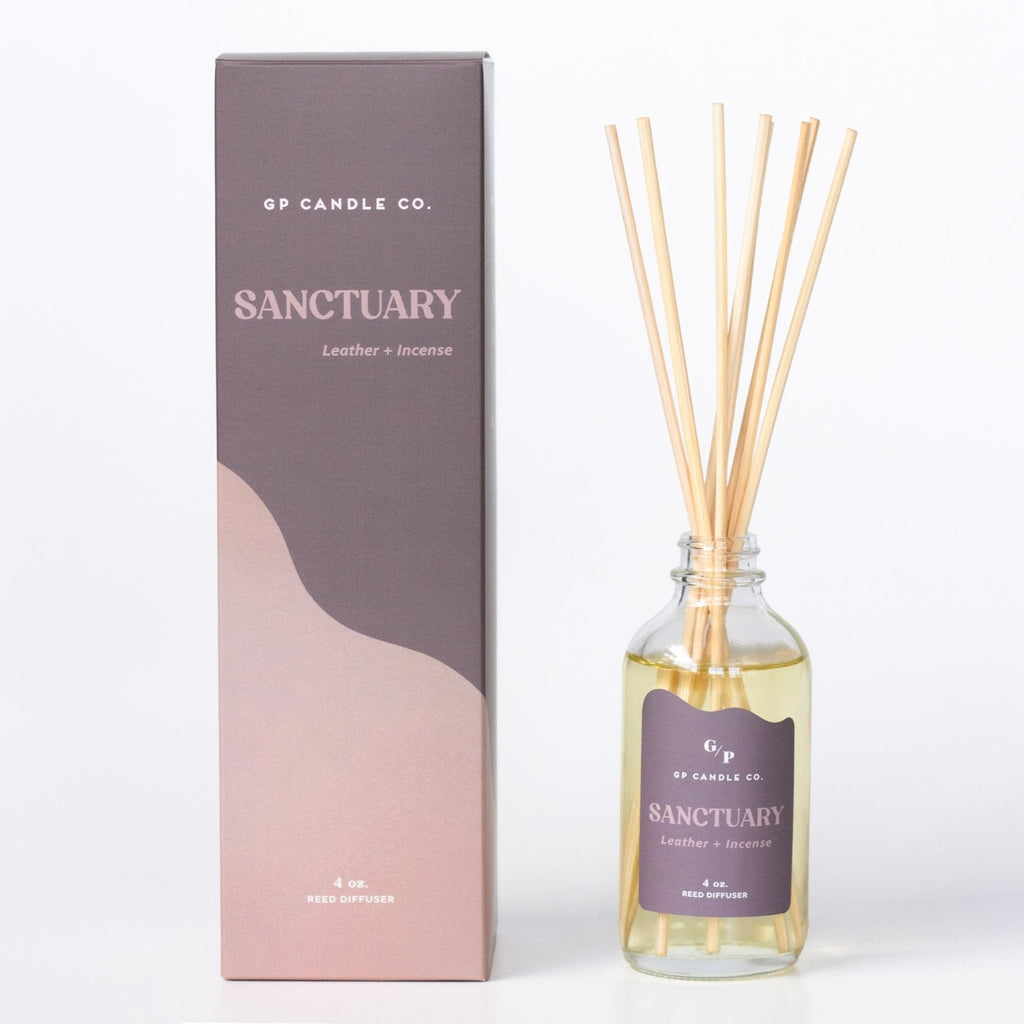 Sanctuary 4 oz. Hue Reed Diffuser (Leather + Incense) - Poppy & Vine