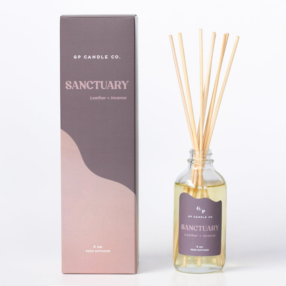 Sanctuary 4 oz. Hue Reed Diffuser (Leather + Incense) - Poppy & Vine