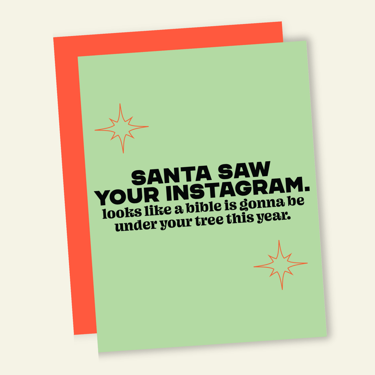Santa Saw Your Insta | Funny Holiday & Christmas Greeting Card - Poppy & Vine