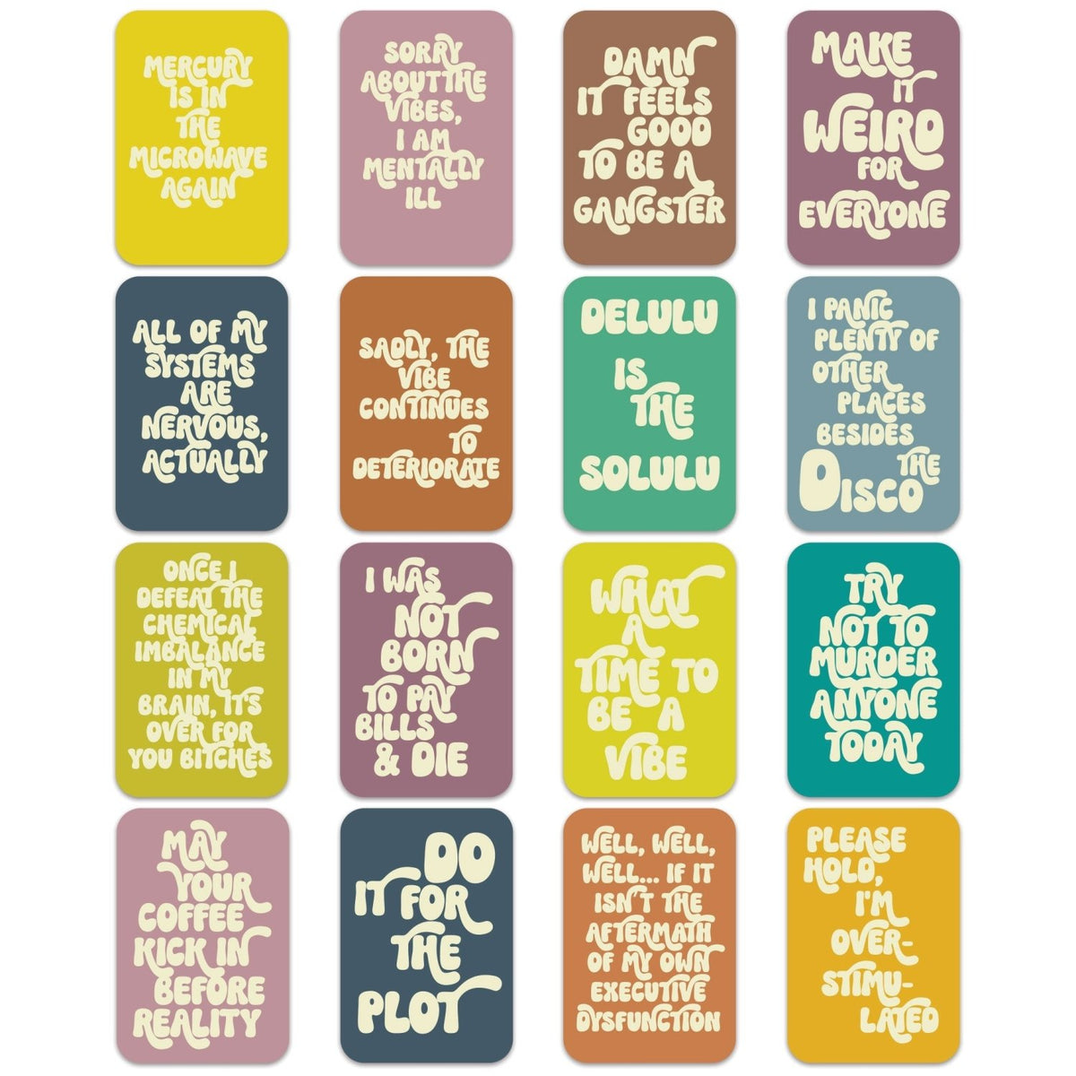 Sassy Affirmation Cards, Deck of 16 - Poppy & Vine