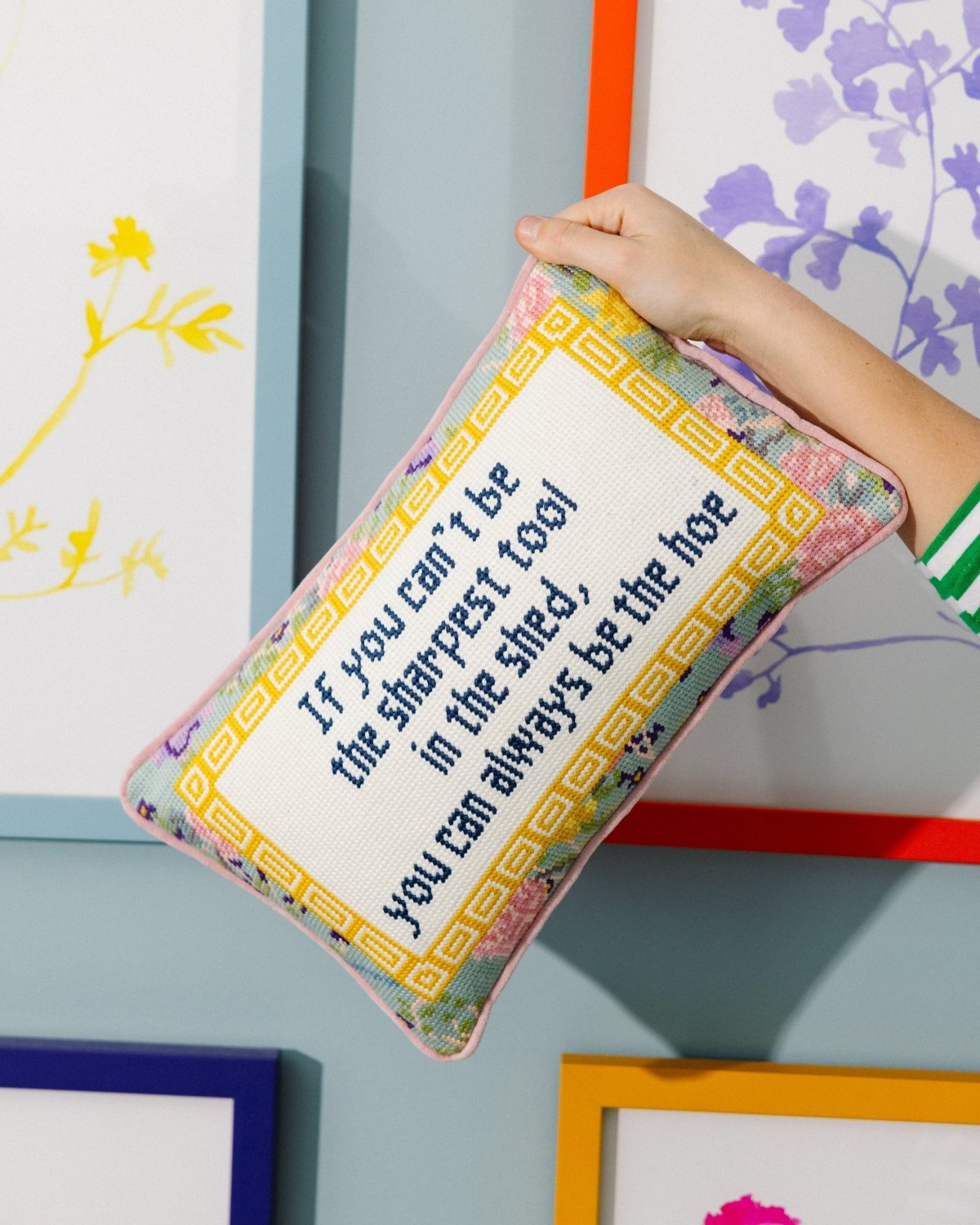 Sharpest Tool Needlepoint Pillow - Poppy & Vine
