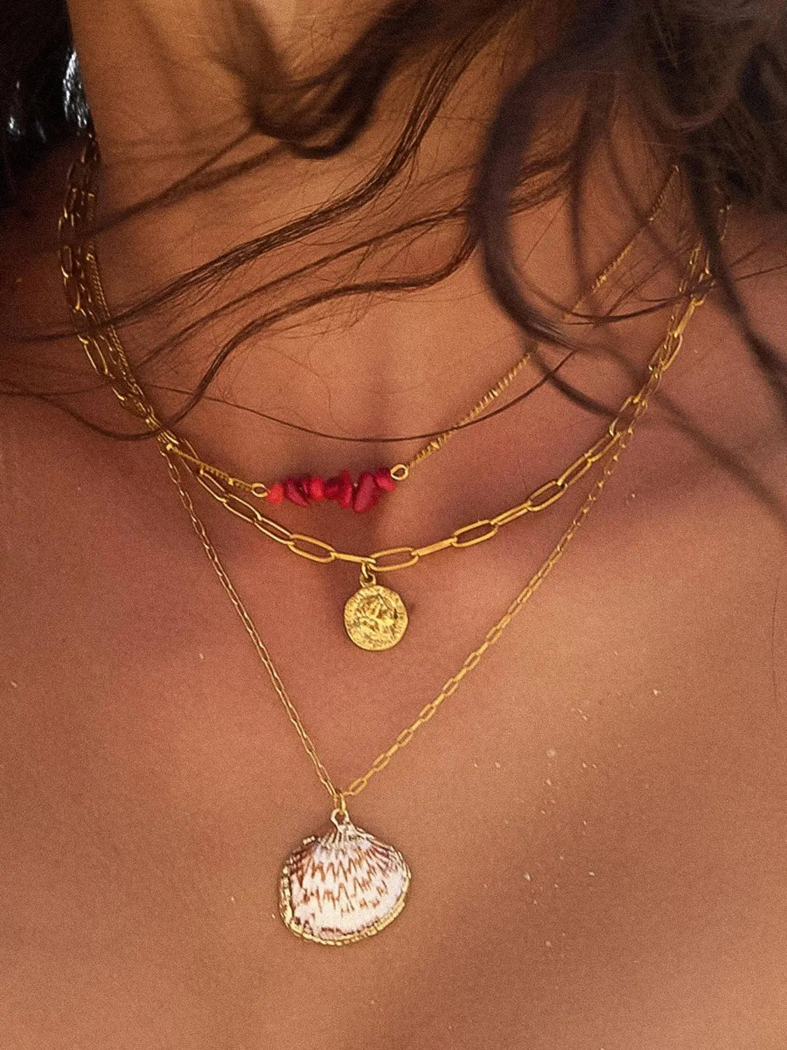 Shellee Layered Necklace - Poppy & Vine