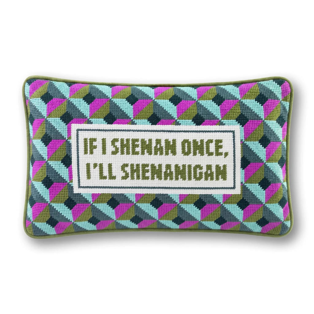 Shenanigans Needlepoint Pillow - Poppy & Vine