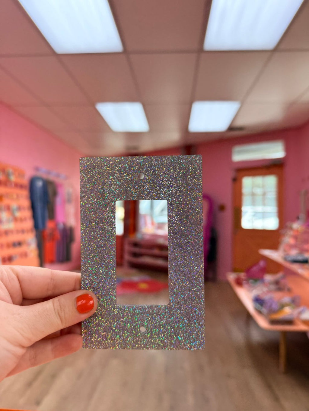 Silver Holographic Shimmer Outlet Covers - Poppy & Vine