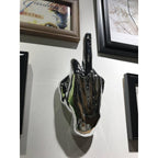 Silver Middle Finger Wall Mounted Hook | Modern Ceramic Statement Sculpture | 7" Tall - Poppy & Vine