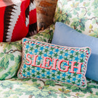 Sleigh Needlepoint Pillow - Poppy & Vine