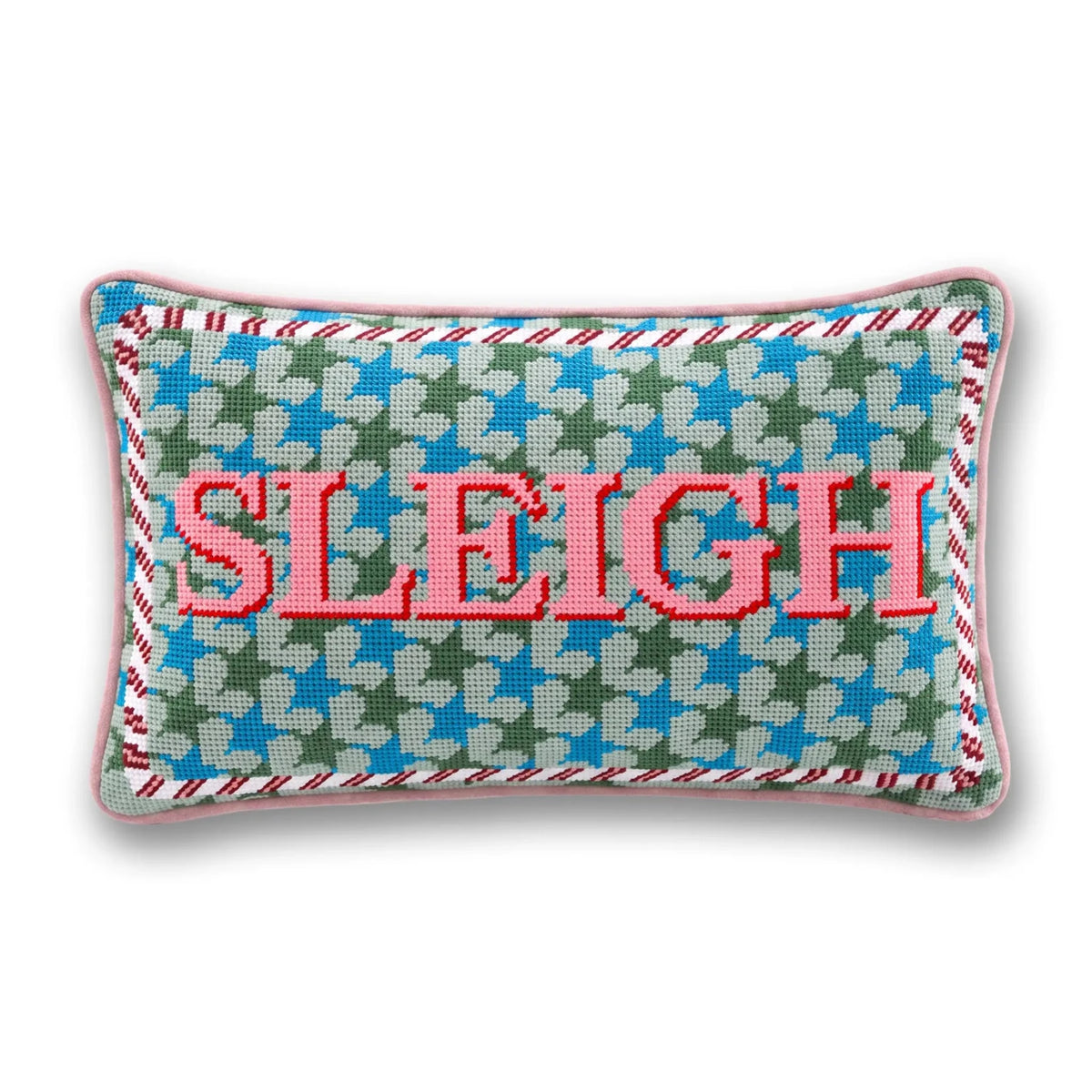 Sleigh Needlepoint Pillow - Poppy & Vine