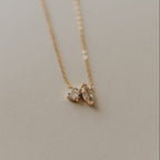 Sloane Two Stone Diamond Necklace - Poppy & Vine