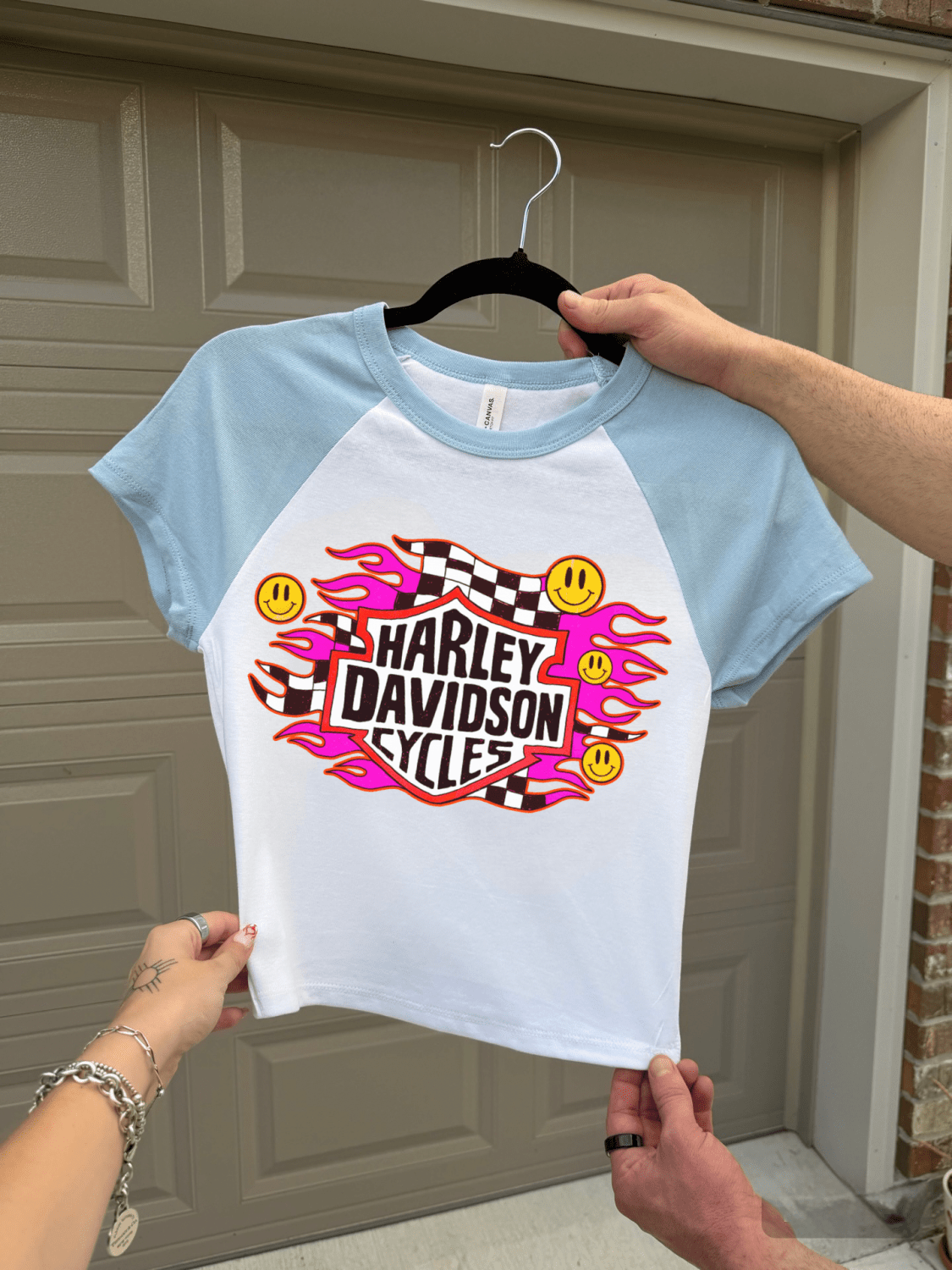 Smiley Face Harley Baby Tee - Poppy & Vine