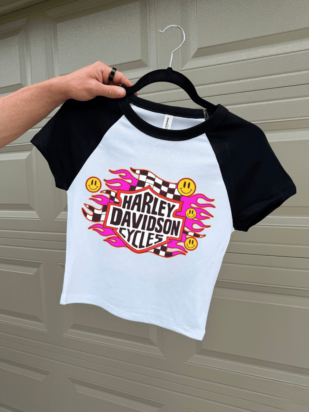 Smiley Face Harley Baby Tee - Poppy & Vine
