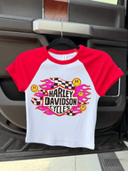 Smiley Face Harley Baby Tee - Poppy & Vine