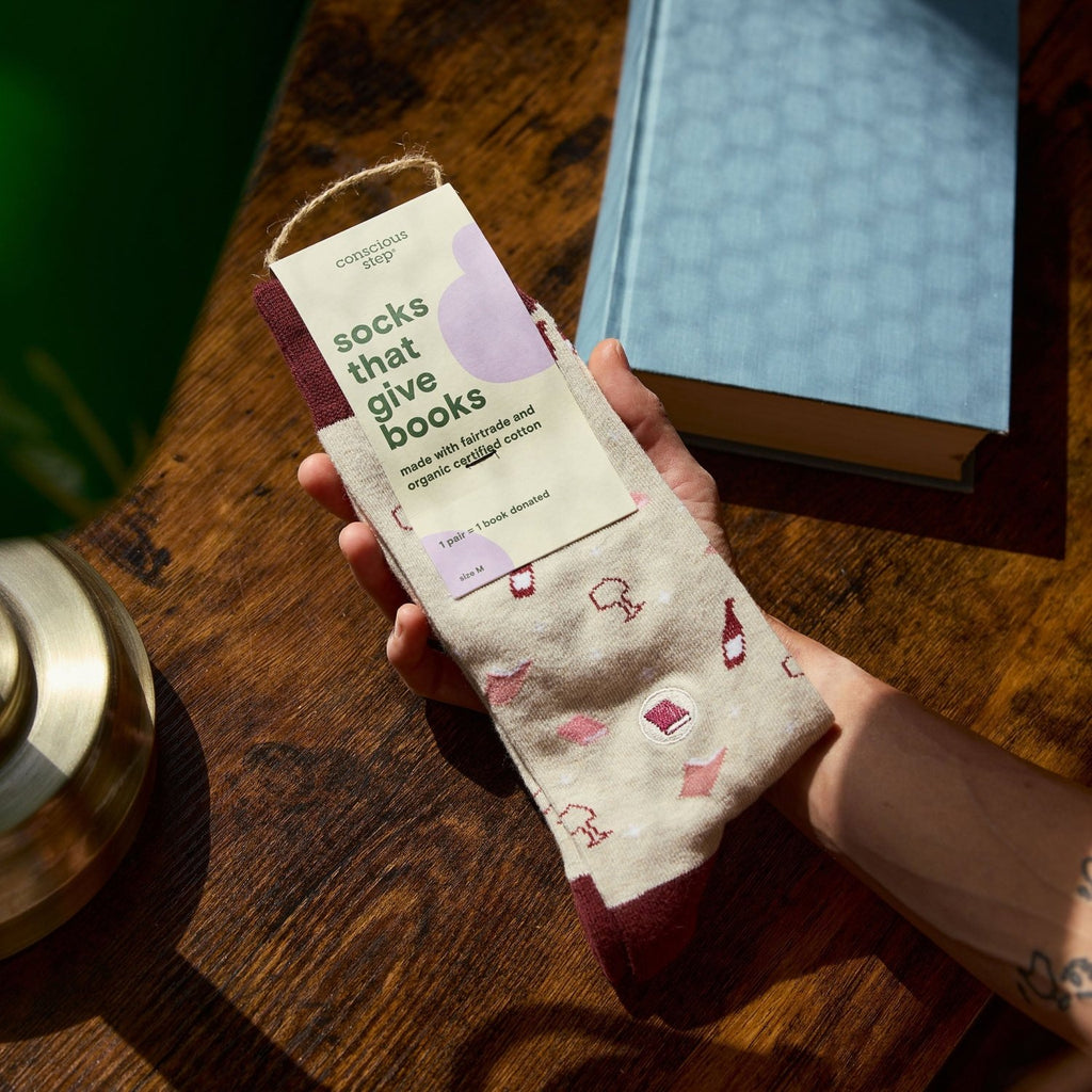Socks that Give Books - Poppy & Vine