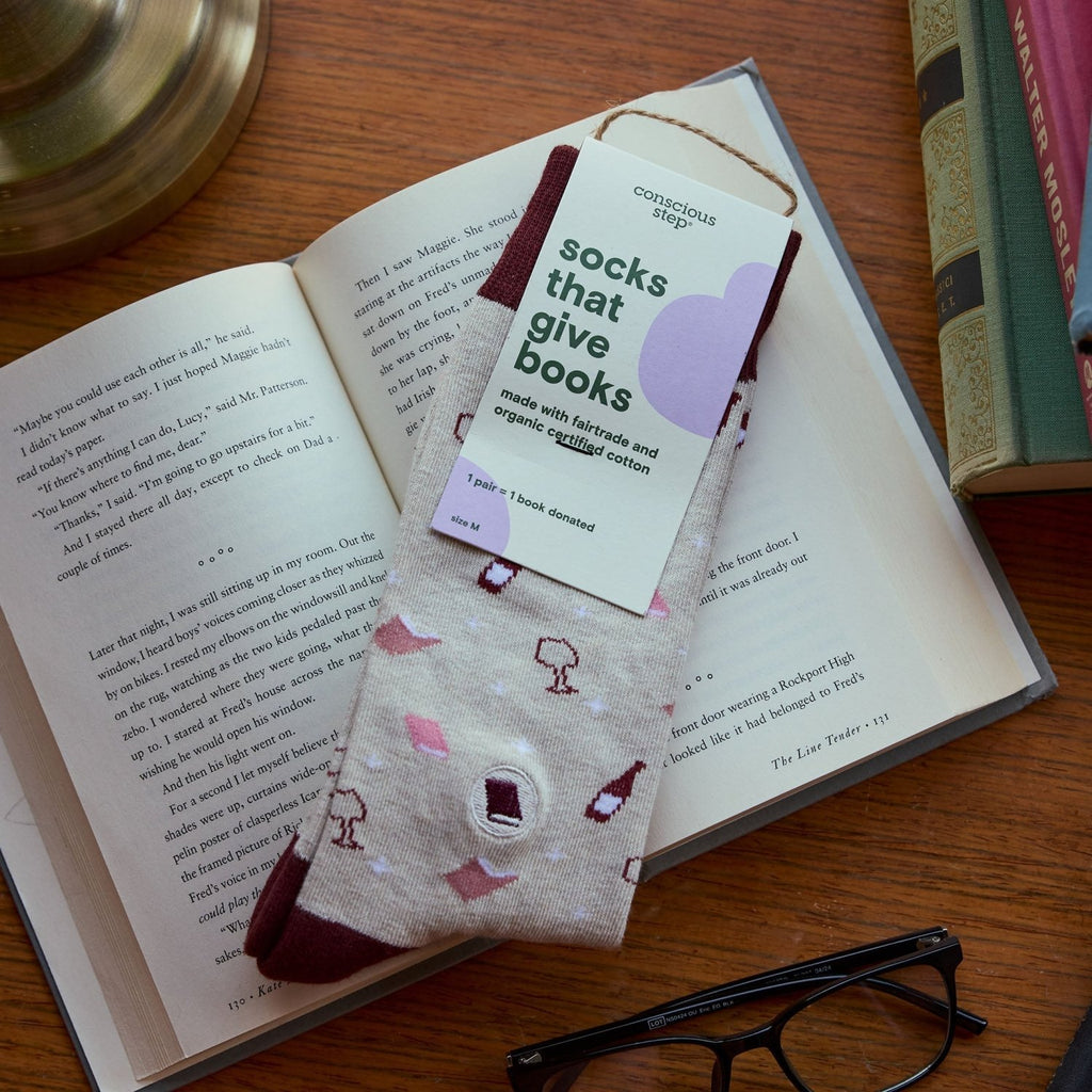 Socks that Give Books - Poppy & Vine