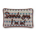 Sounds Gay Needlepoint Pillow - Poppy & Vine
