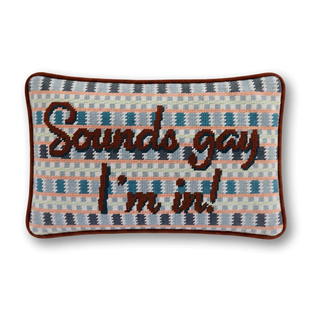 Sounds Gay Needlepoint Pillow - Poppy & Vine