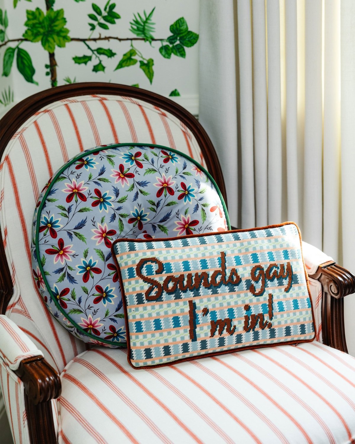 Sounds Gay Needlepoint Pillow - Poppy & Vine