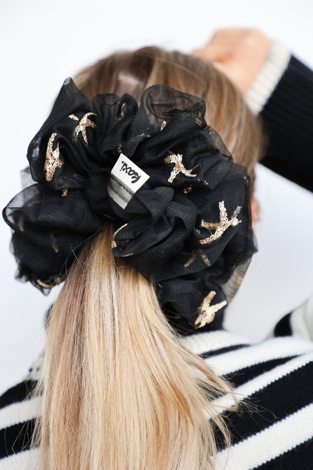 STARRY NIGHT ORGANZA JUMBO SCRUNCHIE - Poppy & Vine