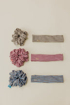 STRIPED OVERSIZED SCRUNCHIE + HEADBAND BUNDLE - Poppy & Vine