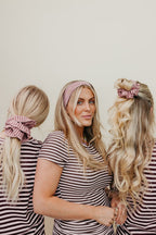 STRIPED OVERSIZED SCRUNCHIE + HEADBAND BUNDLE - Poppy & Vine