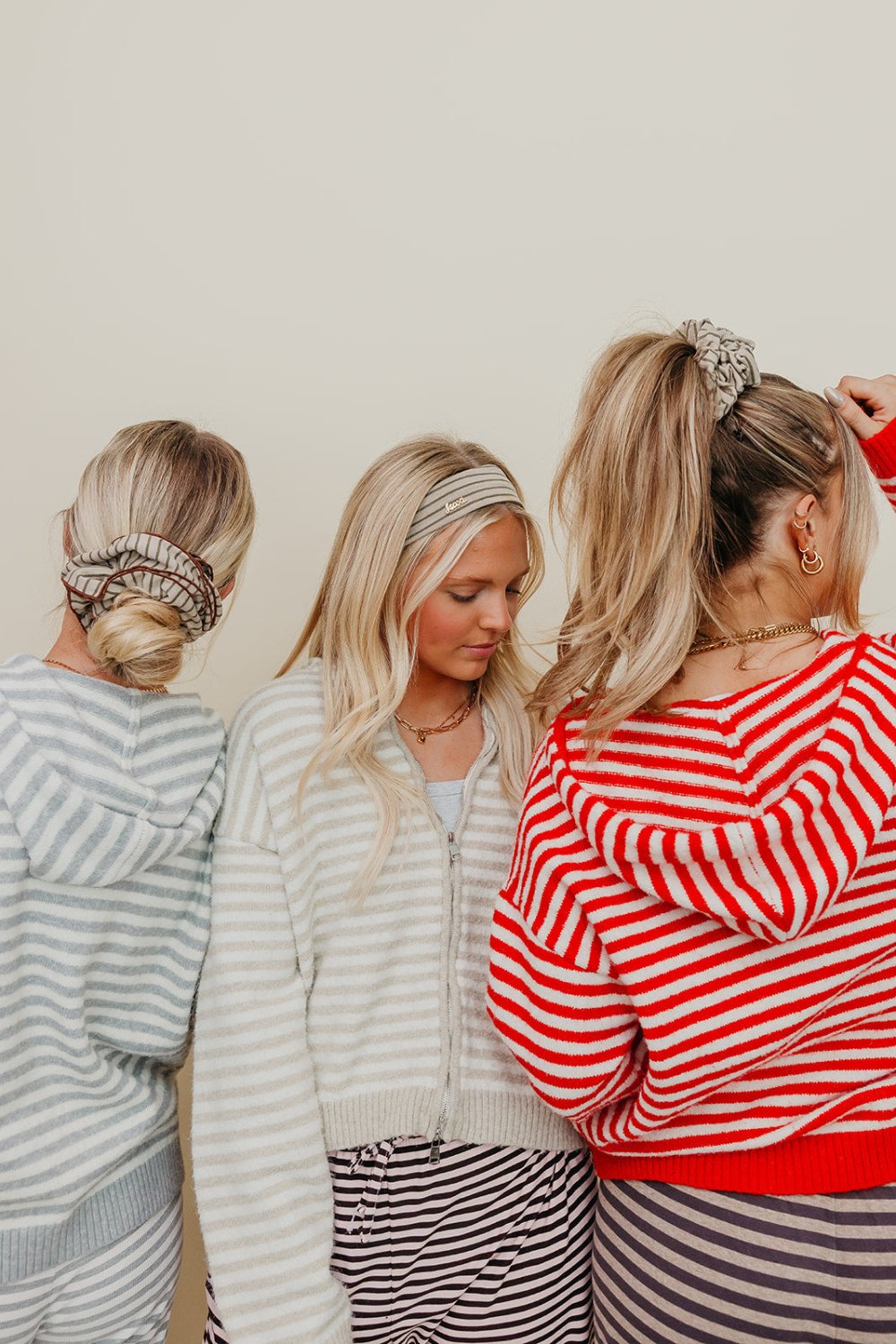 STRIPED OVERSIZED SCRUNCHIE + HEADBAND BUNDLE - Poppy & Vine