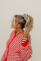 STRIPED OVERSIZED SCRUNCHIE + HEADBAND BUNDLE - Poppy & Vine