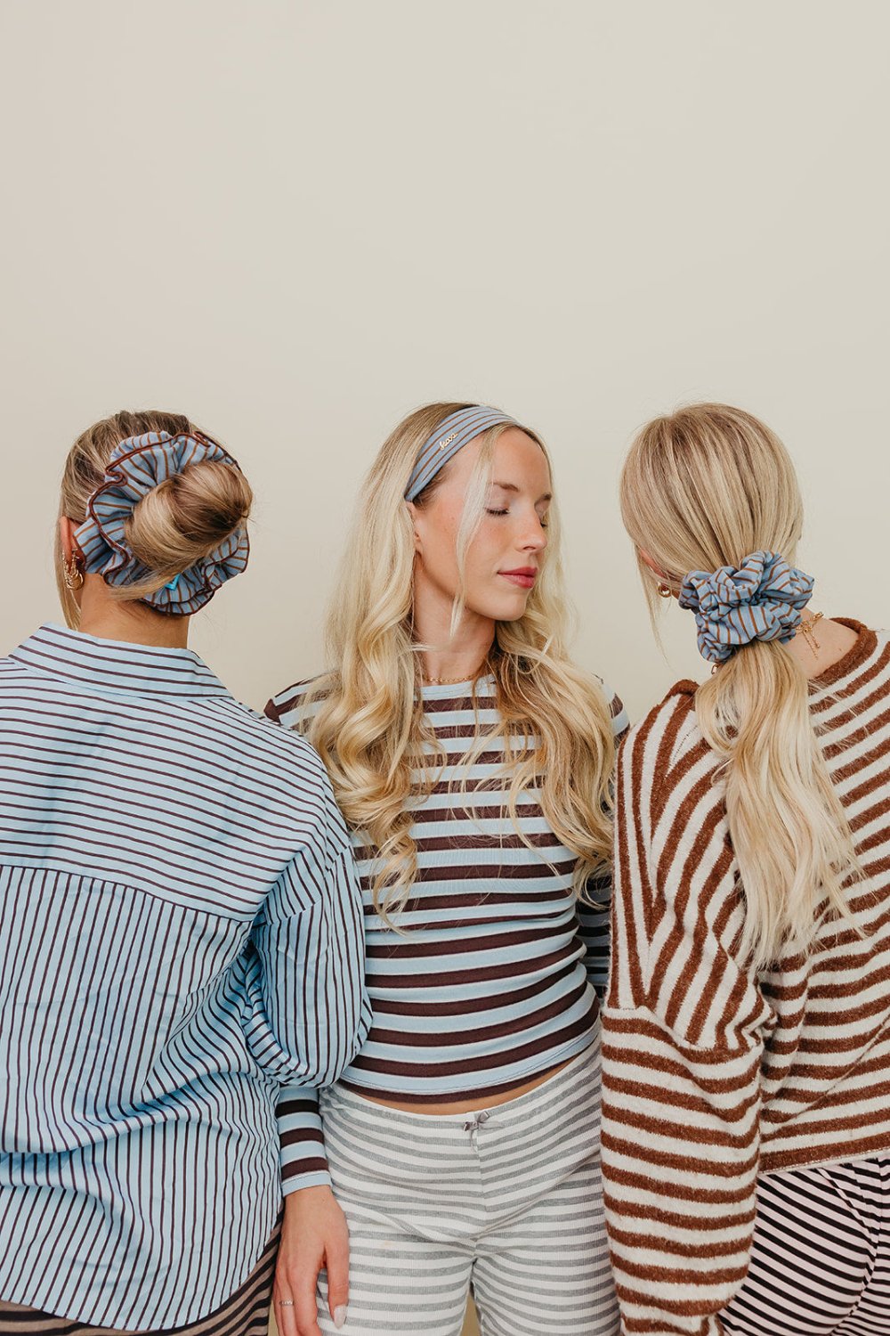 STRIPED OVERSIZED SCRUNCHIE + HEADBAND BUNDLE - Poppy & Vine