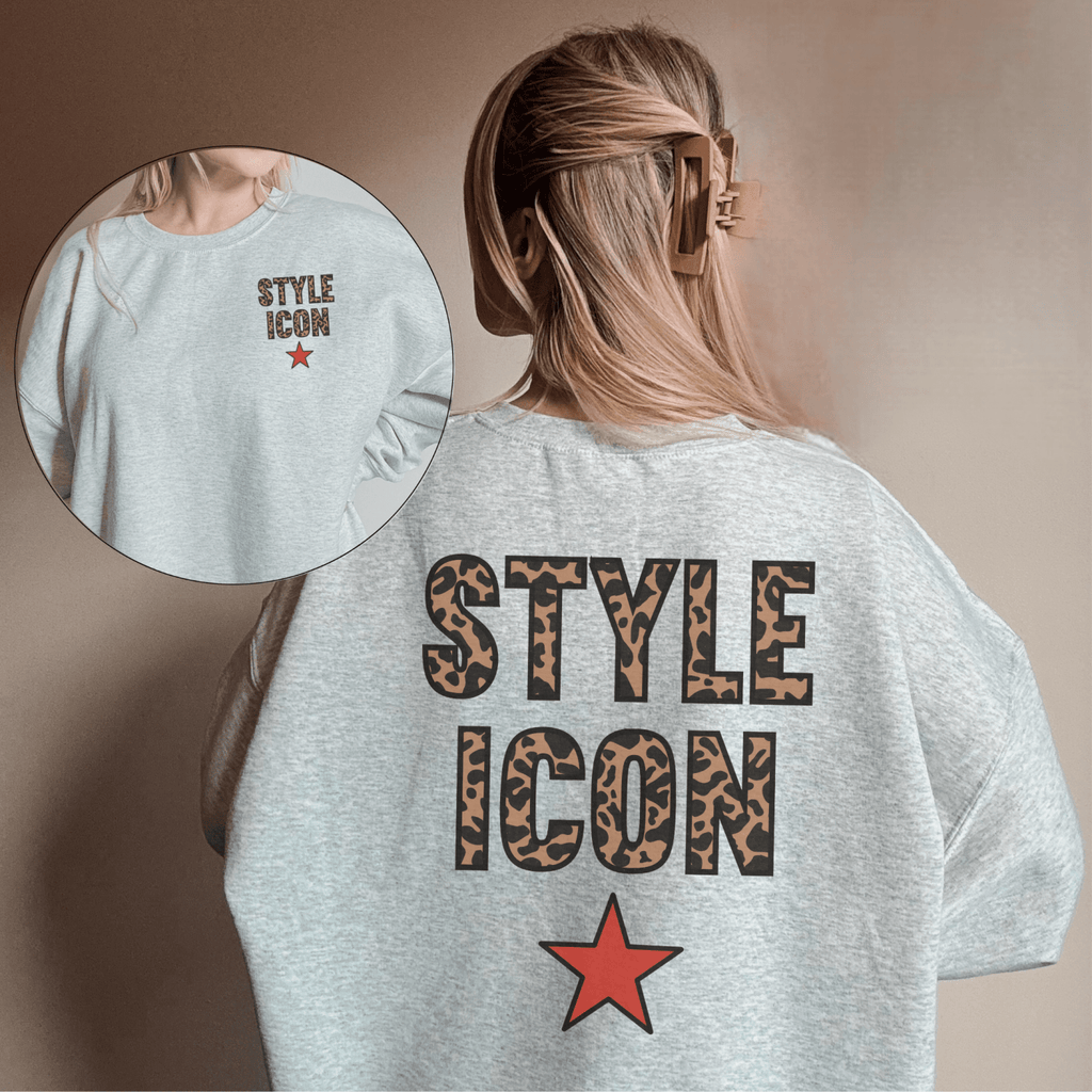 Style Icon Leopard Graphic Sweatshirt – Trendy Statement Crewneck - Poppy & Vine